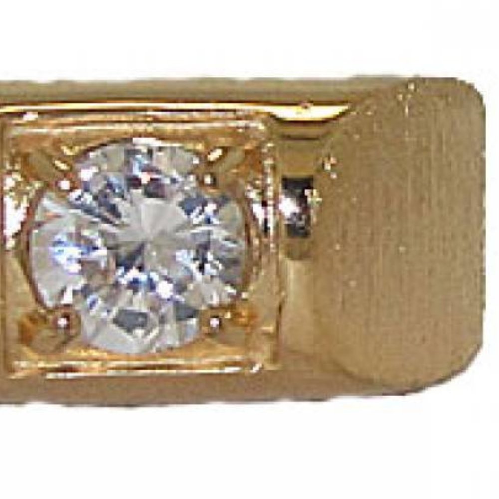 Simulated Diamond Men's High Quality 14kt yellow gold ring Ring size 7 NWT - Picture 4 of 5